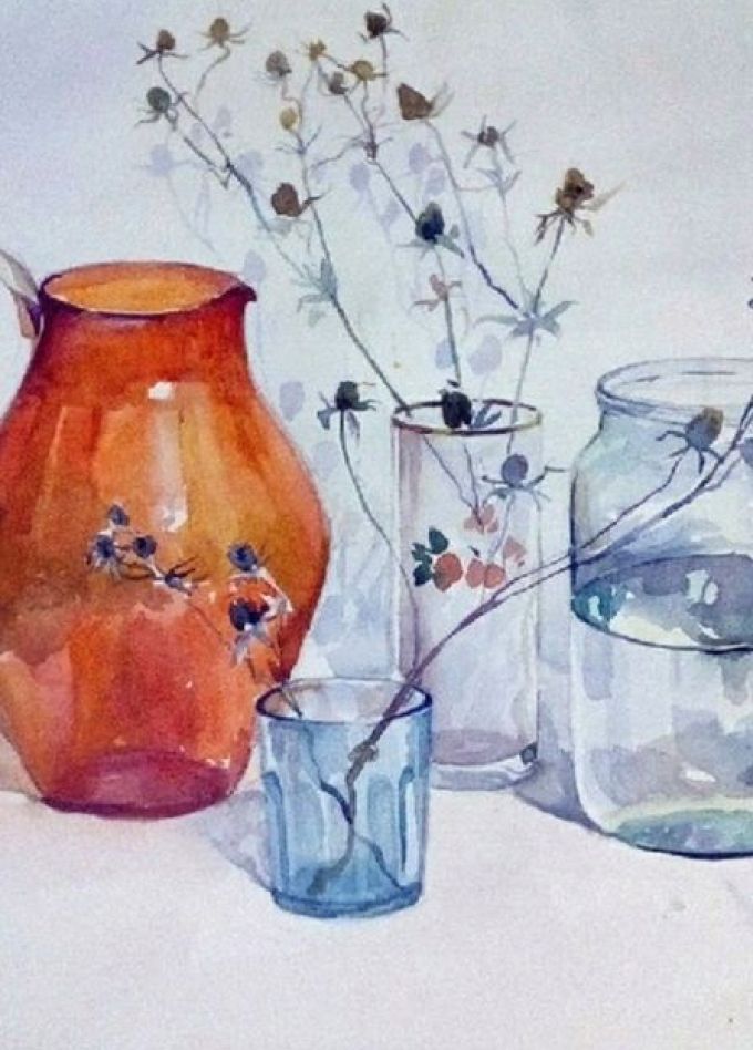 Натюрморт со стеклянным предметом: Творческая мастерская по акварельной живописи